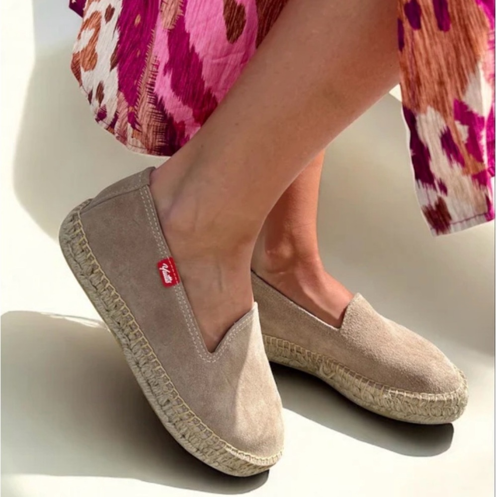 NWOT Women's Taupe Suede Espadrille Slip-Ons